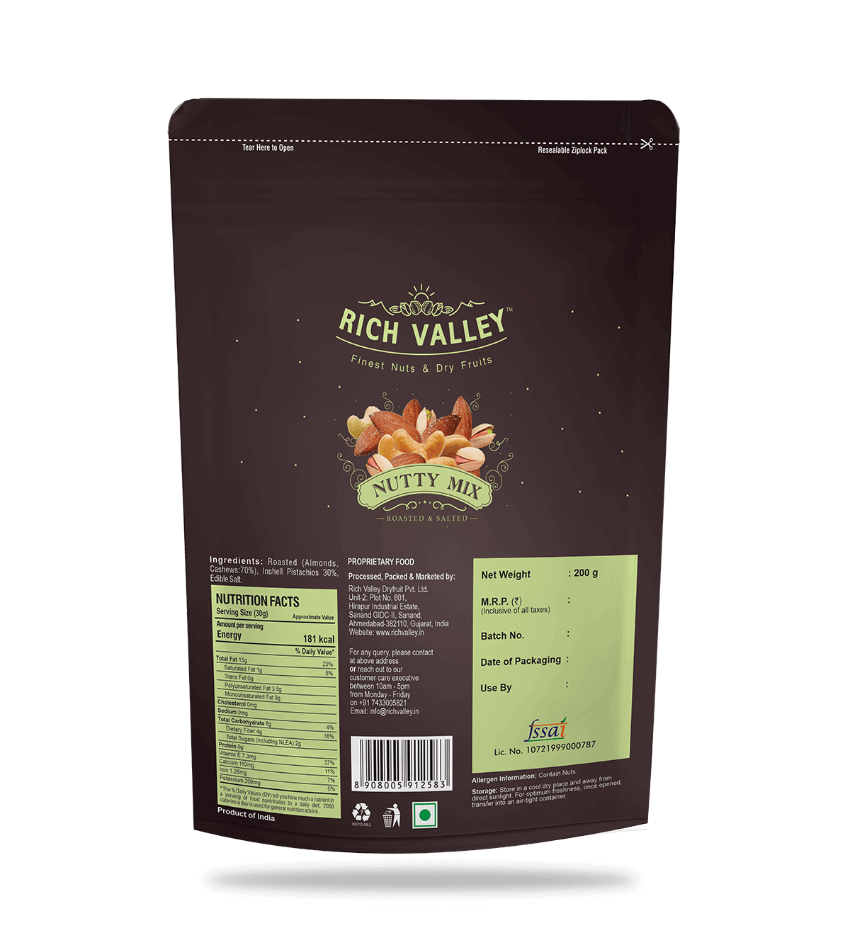 Nutty Mix (Roasted And Salted), 200 gm Pouch - Image 2